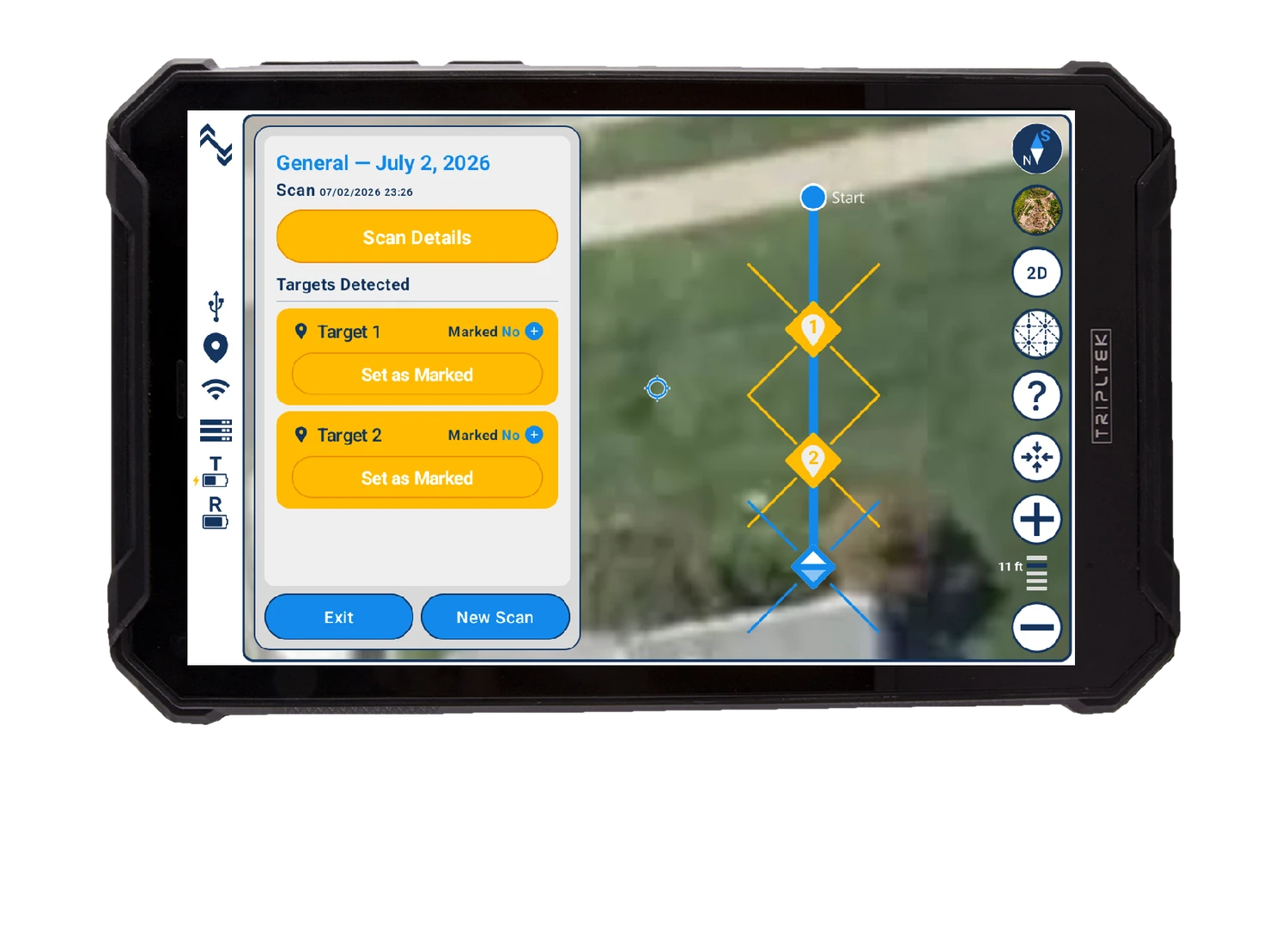Scan results on the GroundScope tablet